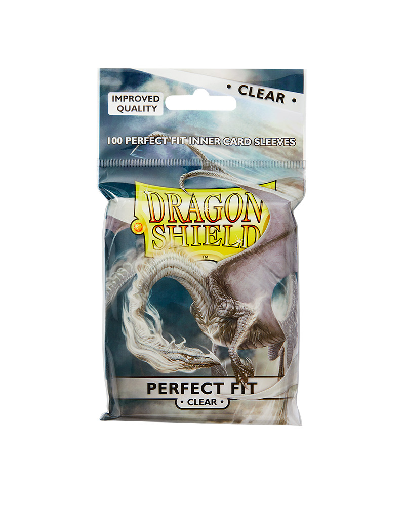 Dragon Shield Standard Perfect Fit Sleeves - Clear/Clear (100 Sleeves)
