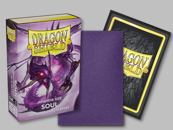 DRAGON SHIELD DUAL MATTE JAPANESE SIZE SLEEVES - METALLIC PURPLE / SOUL (60 SLEEVES) - Imagen 2