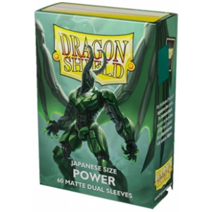 DRAGON SHIELD DUAL MATTE JAPANESE SIZE SLEEVES - METALLIC GREEN / POWER (60 SLEEVES)