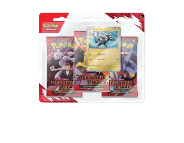 PKM - SCARLET & VIOLET 10 - DESTINED RIVALS 3-PACK BLISTER - ZEBSTRIKA - EN